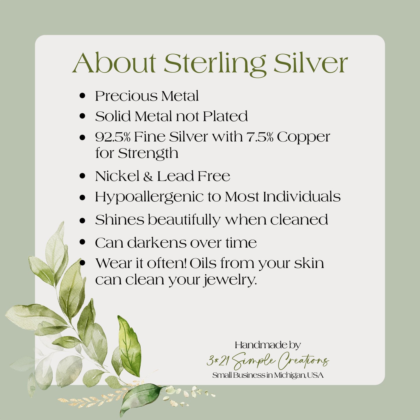Fern Leaf Earrings - Sterling Silver