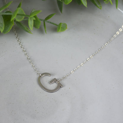 Initial Laser Cut - Sterling Silver Necklace