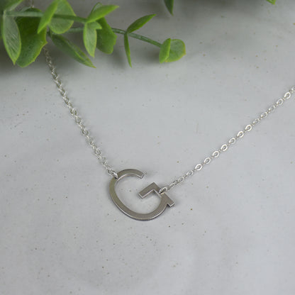 Initial Laser Cut - Sterling Silver Necklace