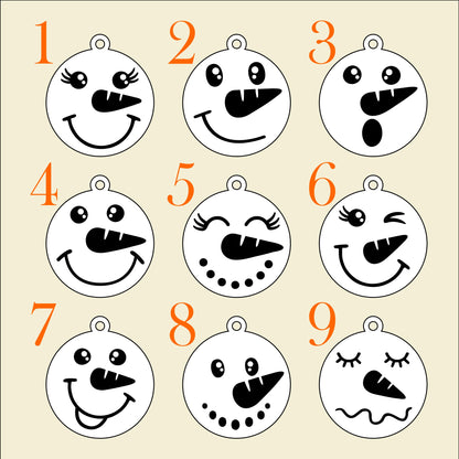 Snowman Emoji Faces Earrings - Sterling Silver