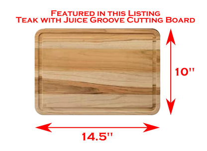 Custom Engraved Teak Cutting Board with Juice Groove