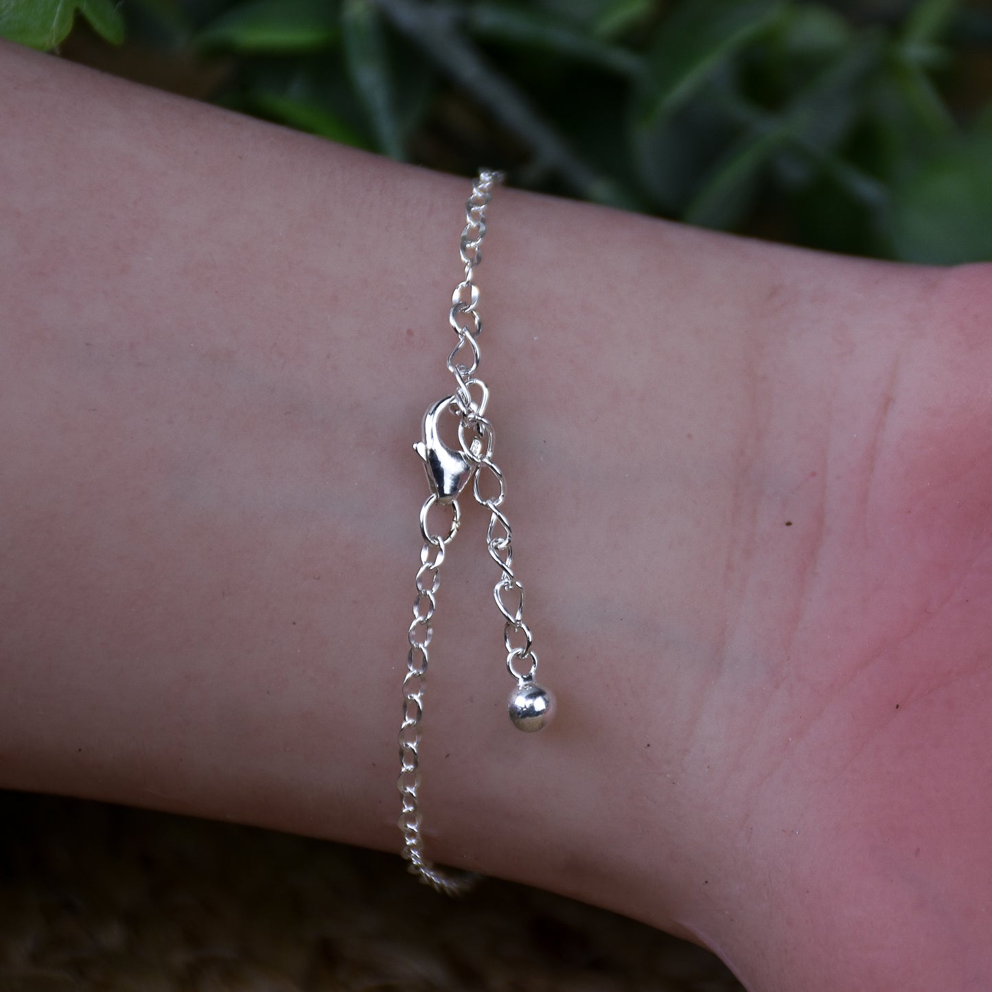 Rose Flower Link Bracelet - Sterling Silver