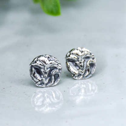 Carnation Flower Stud Earrings - Sterling Silver