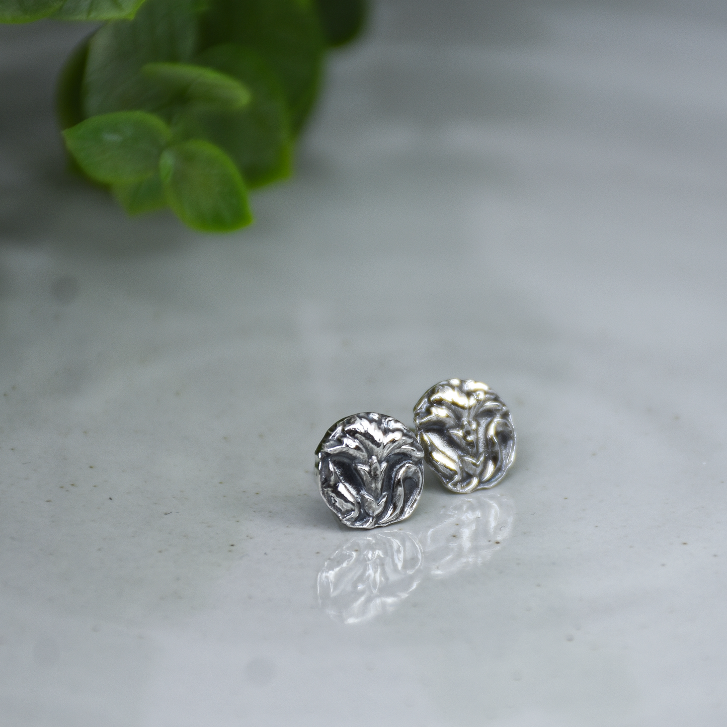 Carnation Flower Stud Earrings - Sterling Silver