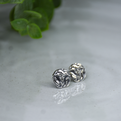 Carnation Flower Stud Earrings - Sterling Silver