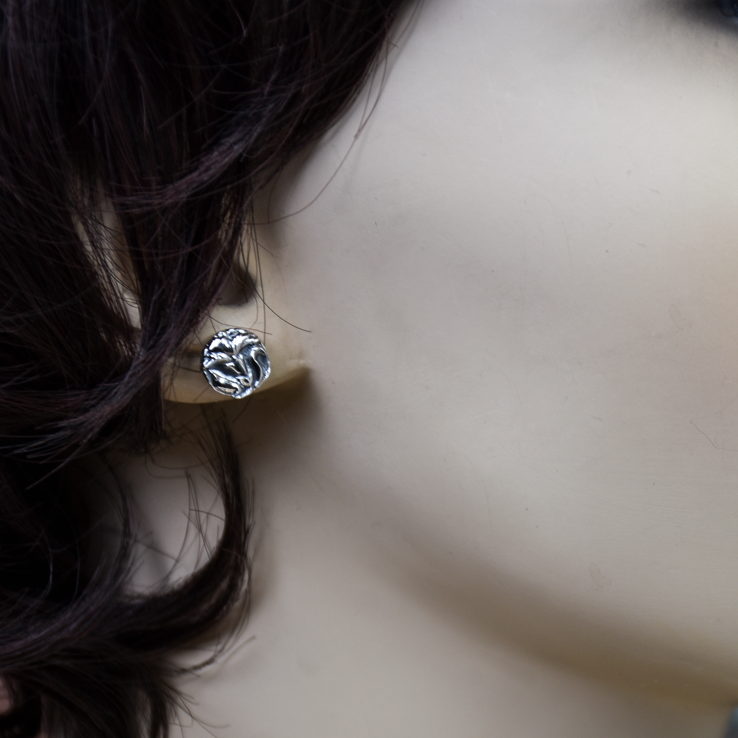 Carnation Flower Stud Earrings - Sterling Silver