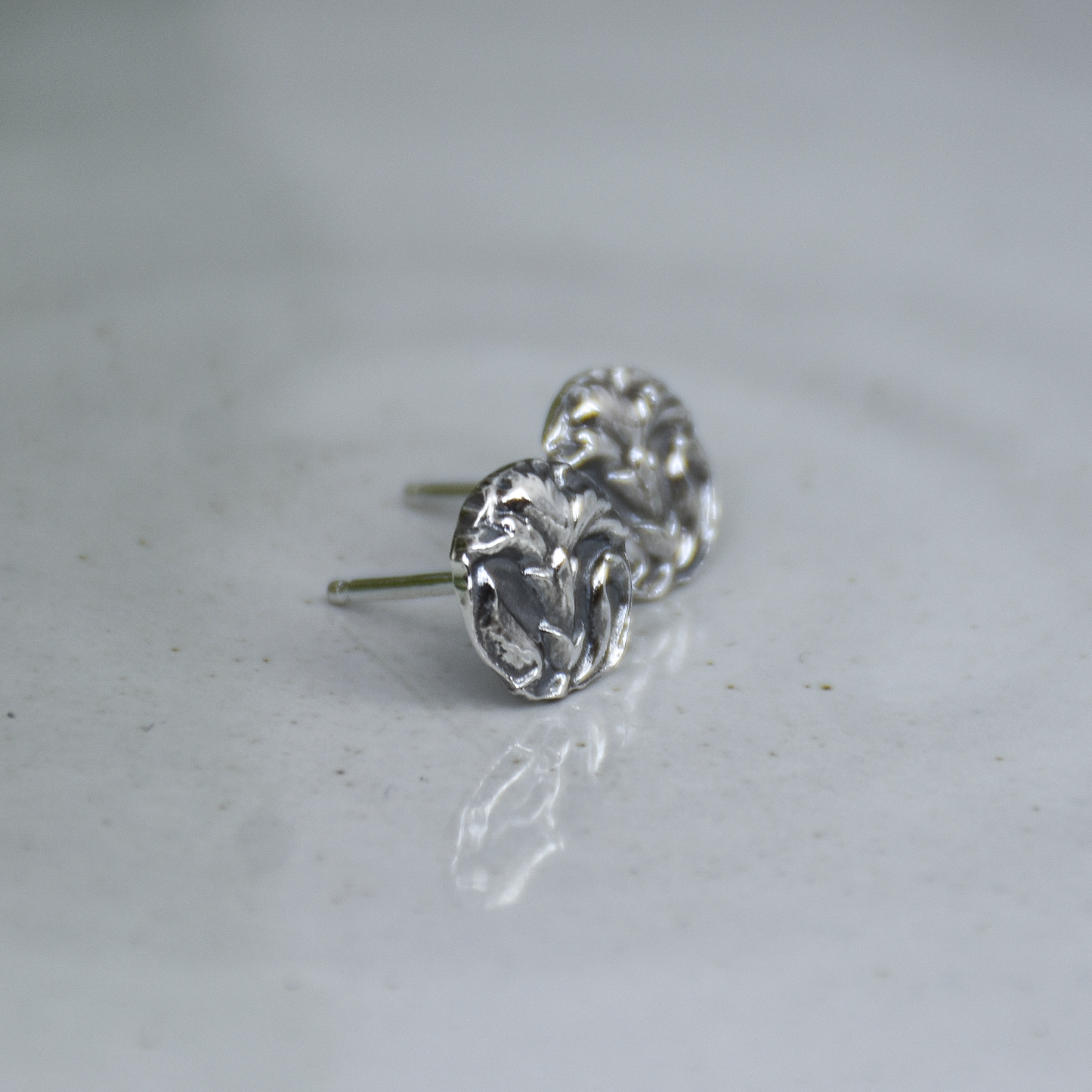 Carnation Flower Stud Earrings - Sterling Silver