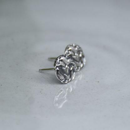 Carnation Flower Stud Earrings - Sterling Silver