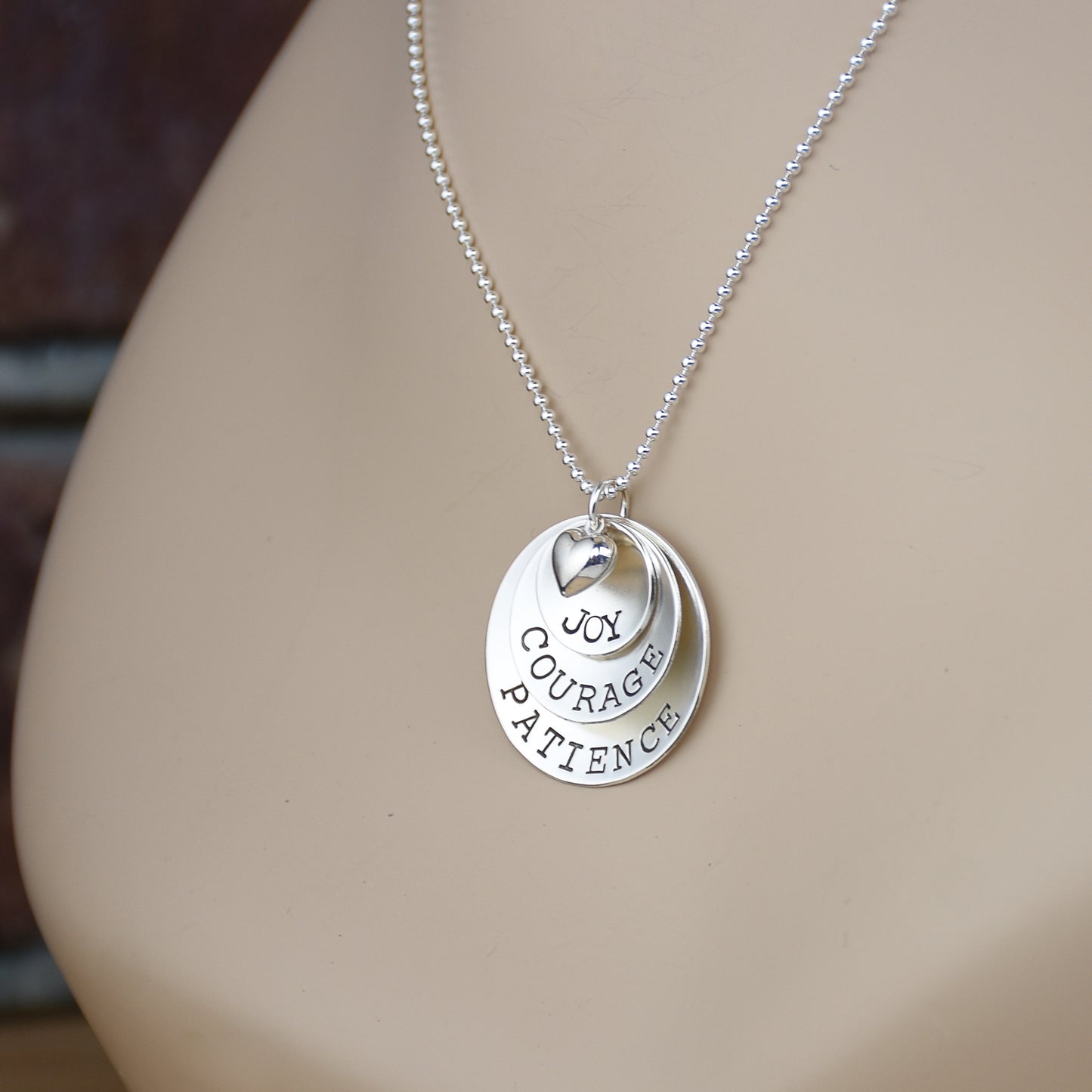 3 Layer Sterling Silver Necklace - Personalized with Inspirational Words