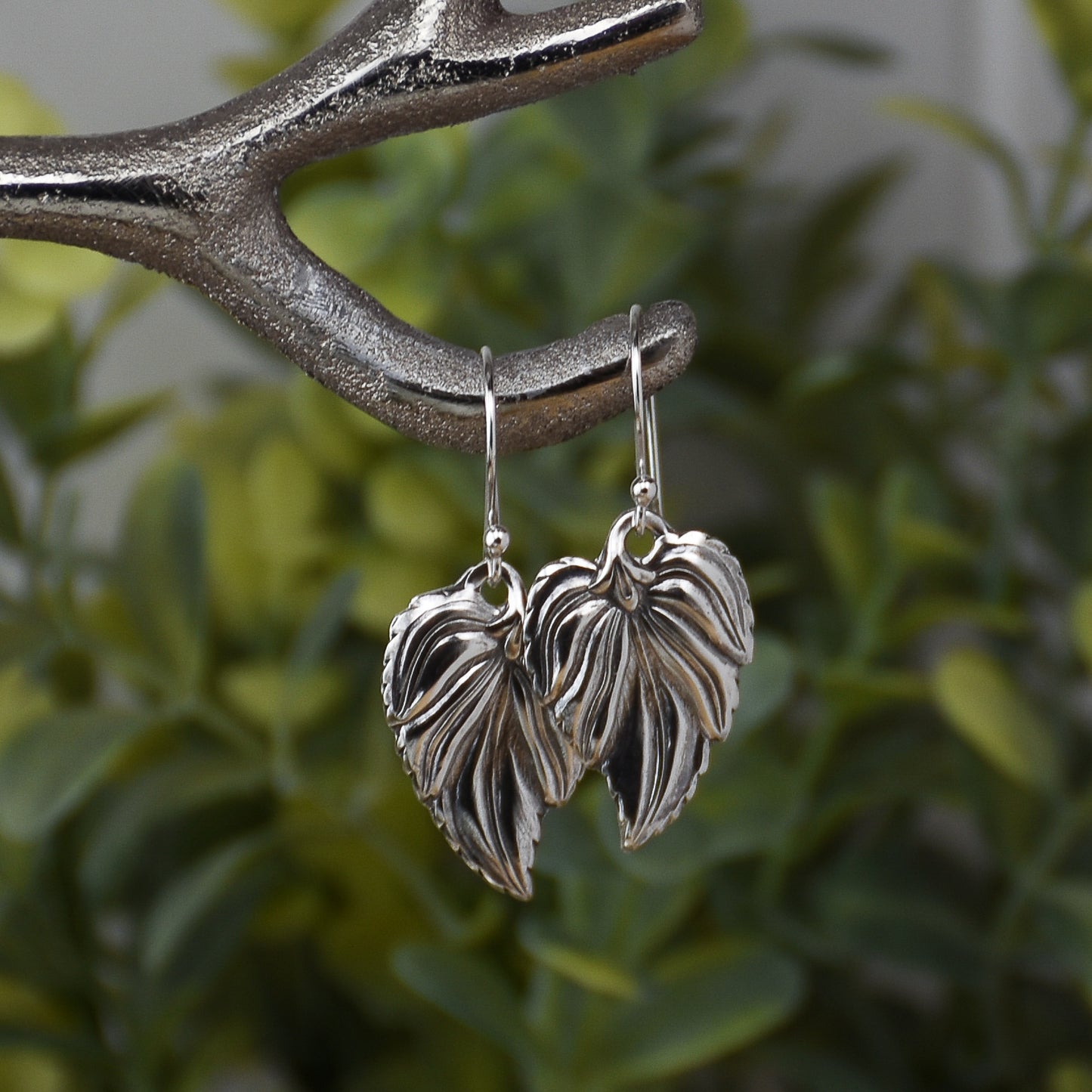 Elegant Leaf Sterling Silver Earrings