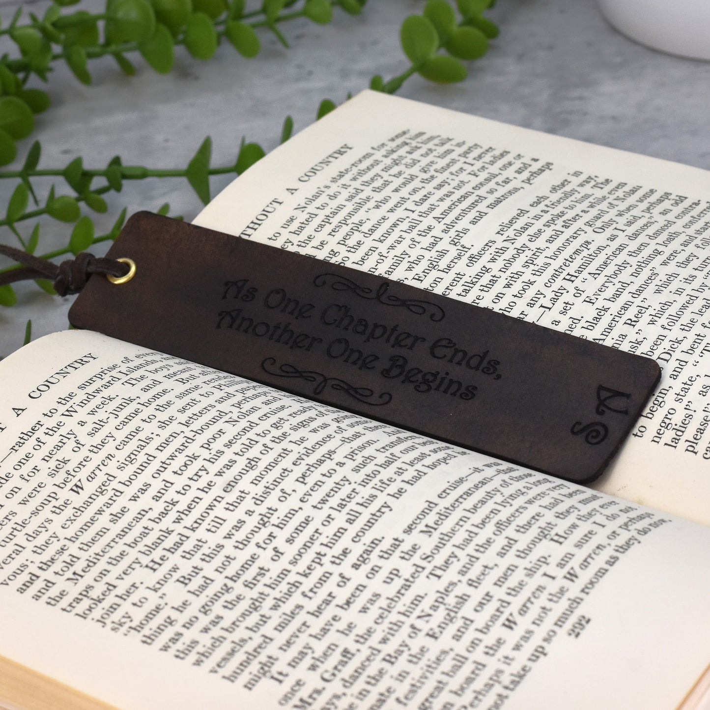 Personalized Leather Bookmark - Retirement Gift