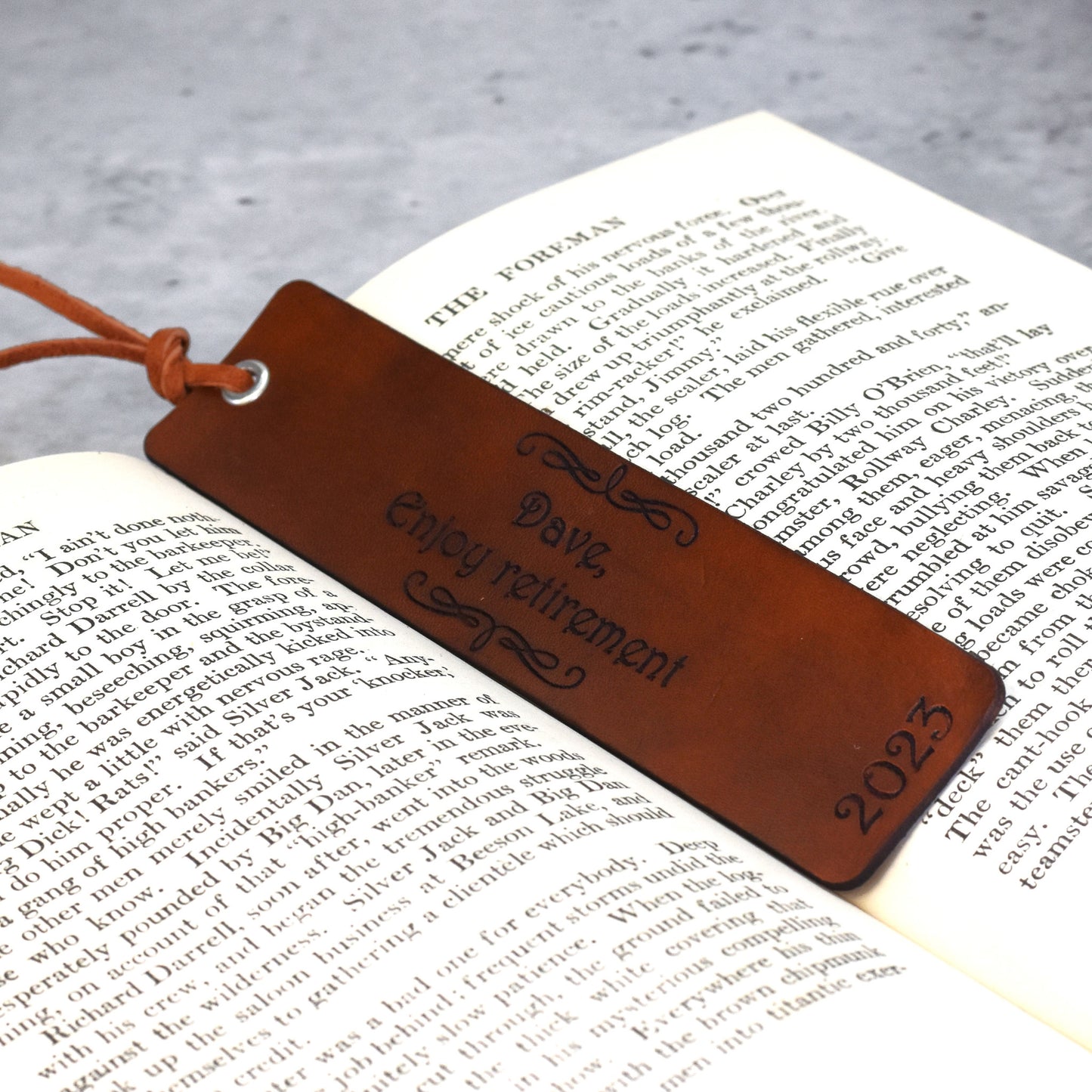 Personalized Leather Bookmark - Retirement Gift