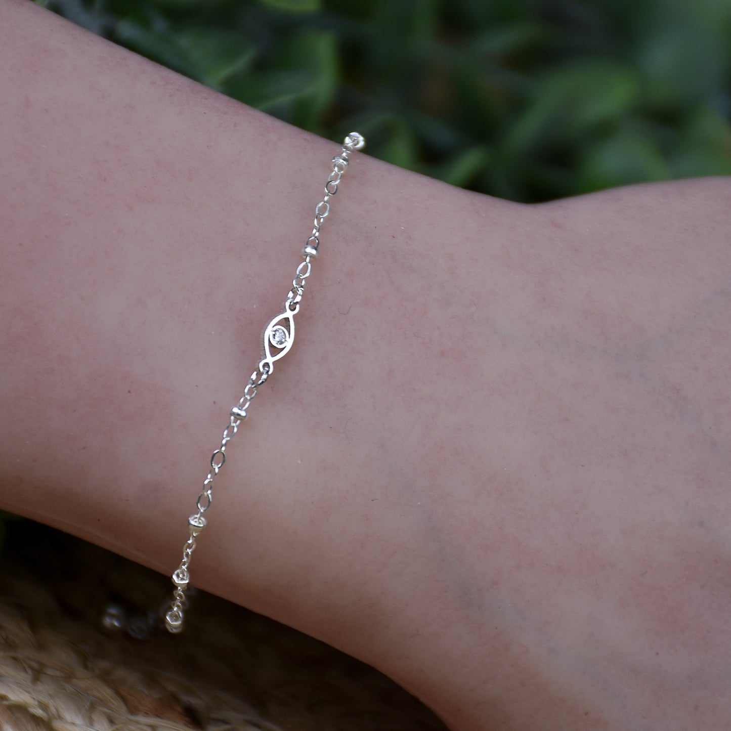 Evil Eye CZ Bracelet - Sterling Silver