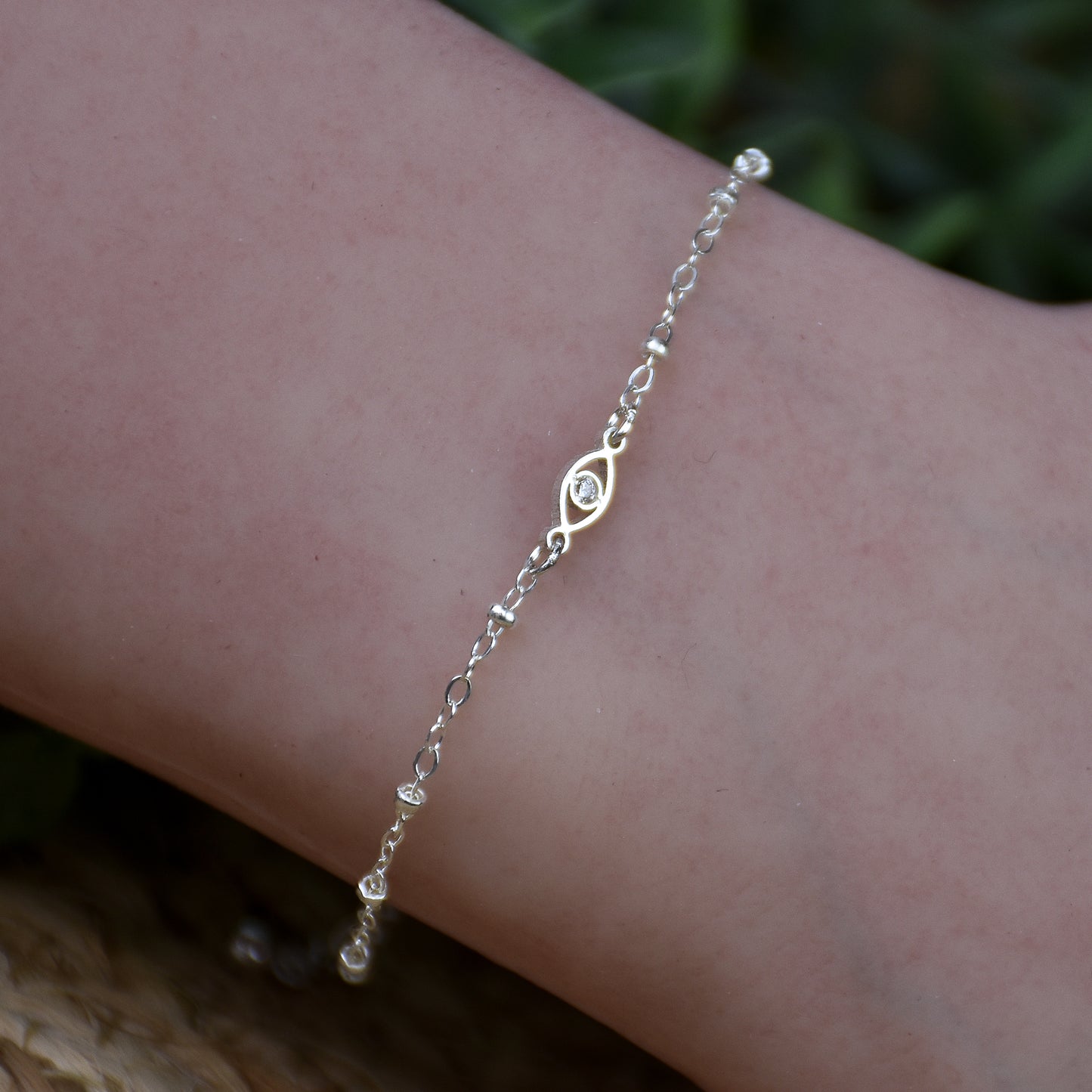 Evil Eye CZ Bracelet - Sterling Silver