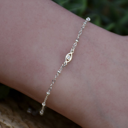 Evil Eye CZ Bracelet - Sterling Silver