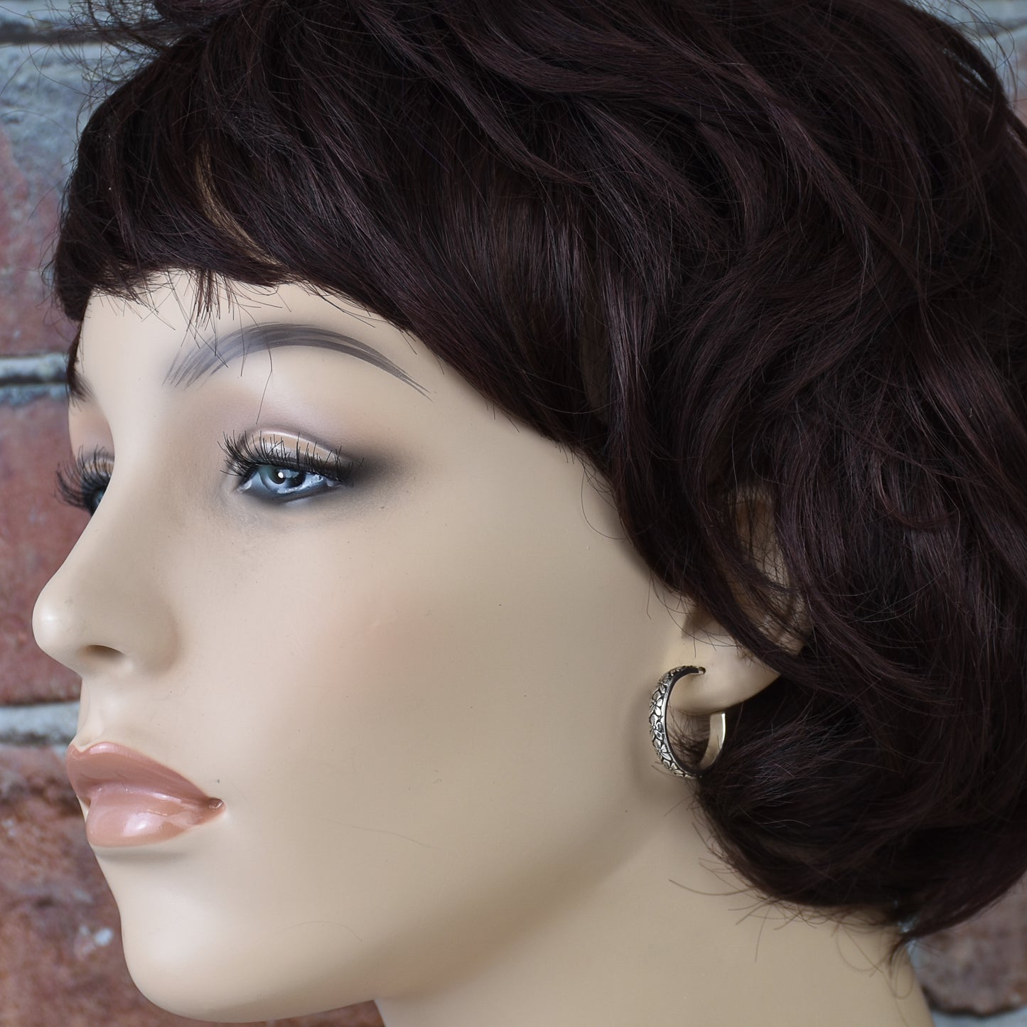 Floral Hoop Earrings - Sterling Silver