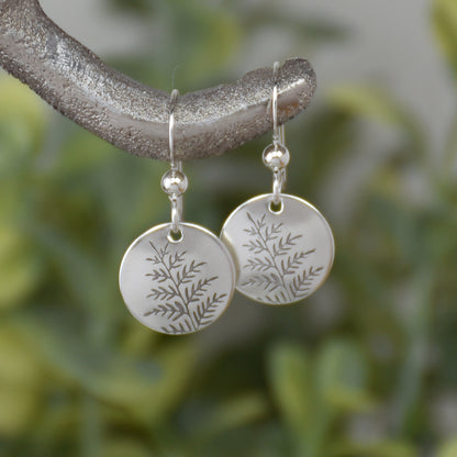 Fern Leaf Earrings - Sterling Silver