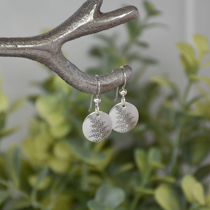 Fern Leaf Earrings - Sterling Silver