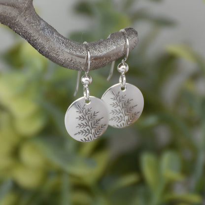 Fern Leaf Earrings - Sterling Silver