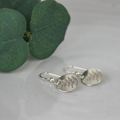 Fern Leaf Earrings - Sterling Silver