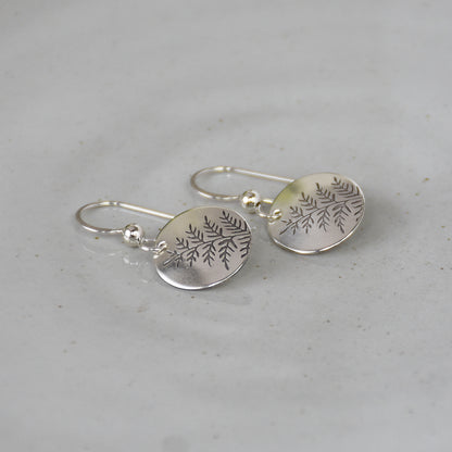 Fern Leaf Earrings - Sterling Silver