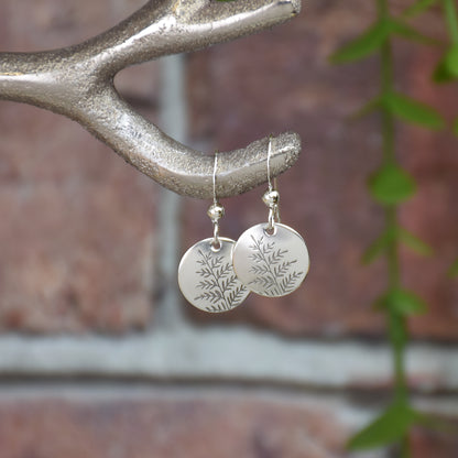 Fern Leaf Earrings - Sterling Silver