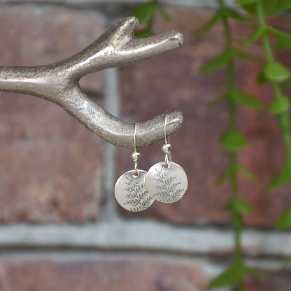 Fern Leaf Earrings - Sterling Silver