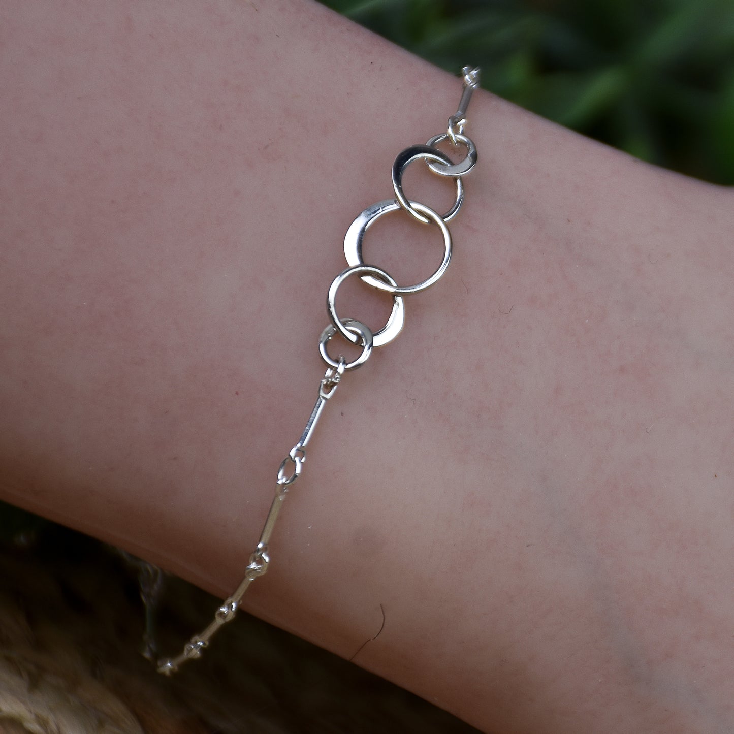 Eternity 5 Circle Link Bracelet - Sterling Silver