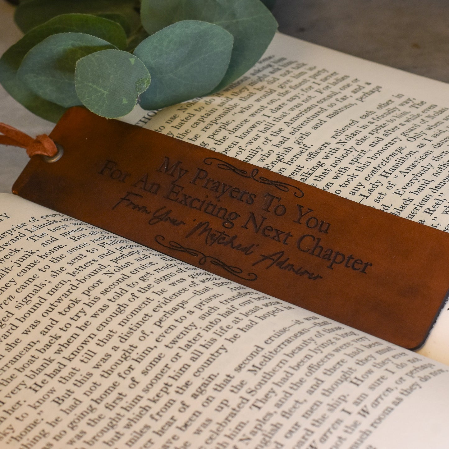 Personalized Leather Bookmark - Retirement Gift