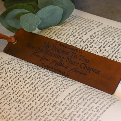 Personalized Leather Bookmark - Retirement Gift