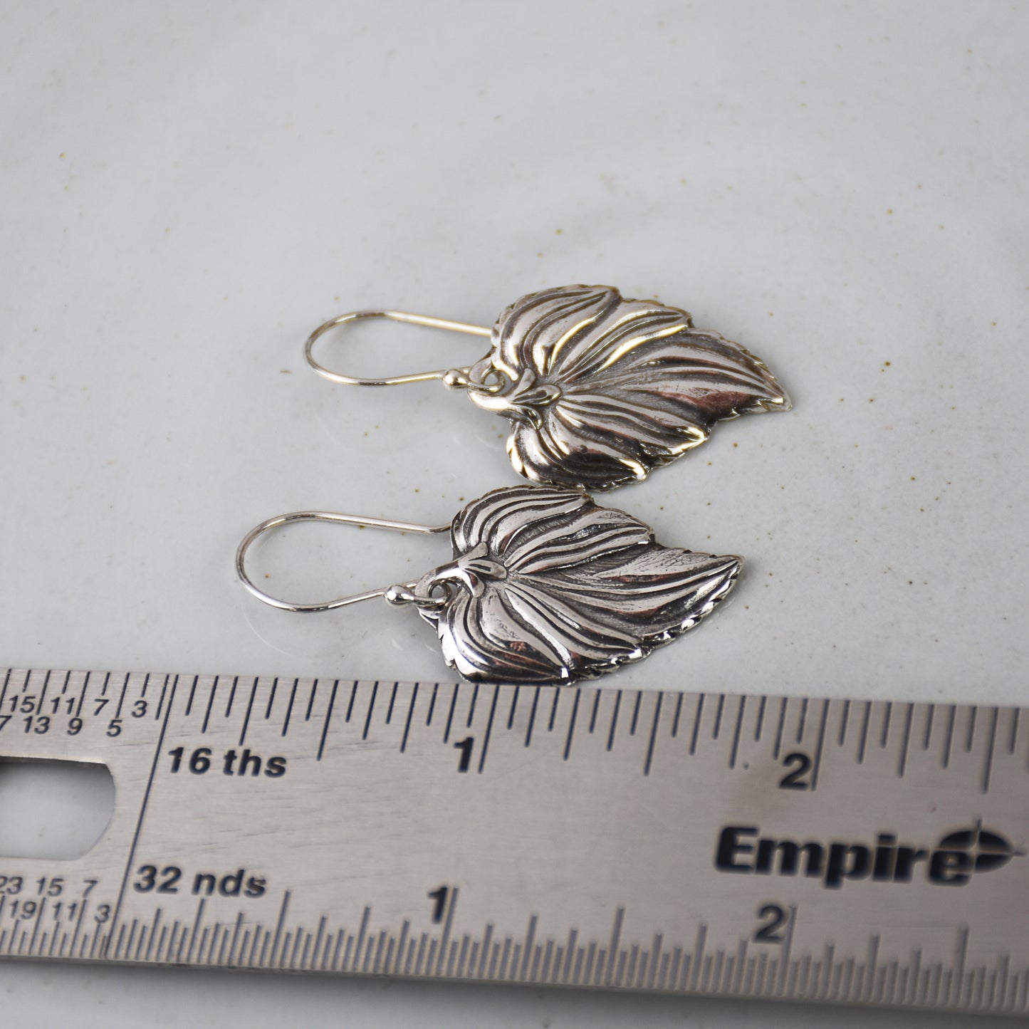 Elegant Leaf Sterling Silver Earrings