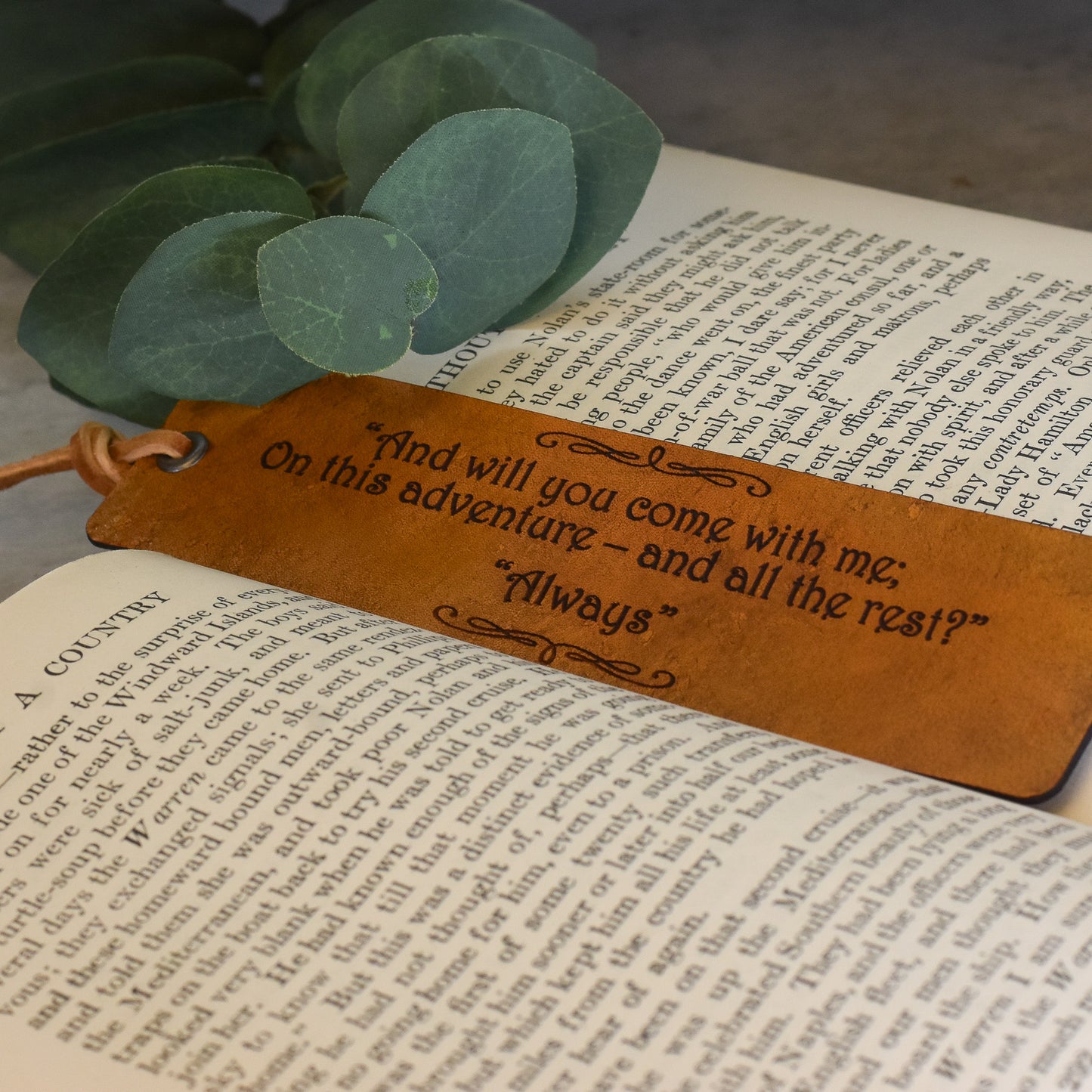 Personalized Leather Bookmark - Engraved 3rd Anniversary Gift