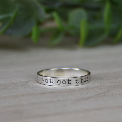 Personalized Sterling Silver Ring - Custom Engraved or Stamped