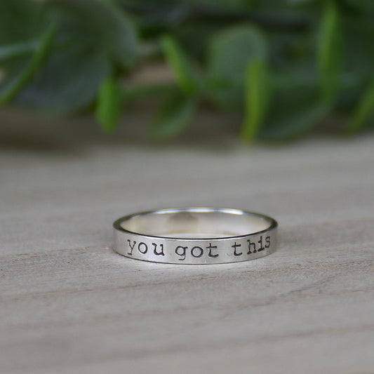 Personalized Sterling Silver Ring - Custom Engraved or Stamped