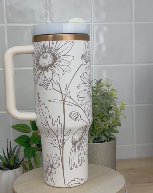 Daisy Engraved 40oz Tumbler