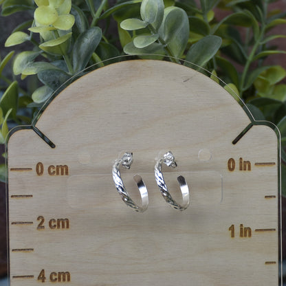 Braided Twist Hoop Earrings - Sterling Silver
