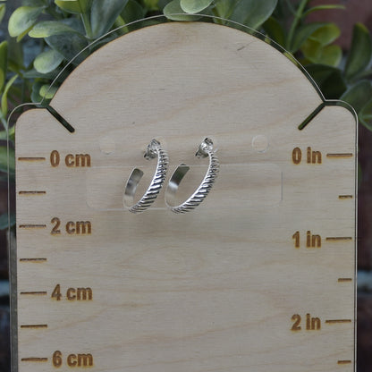 Twist Flat Hoop Earrings - Sterling Silver