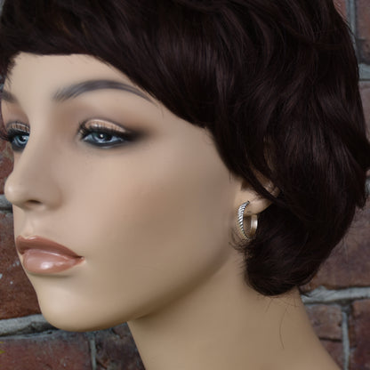 Twist Flat Hoop Earrings - Sterling Silver