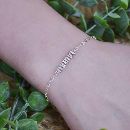 Laser Cut Mama Link - Custom Sterling Silver Connector