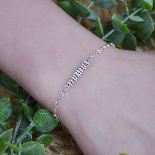 Laser Cut Mama Link - Custom Sterling Silver Connector