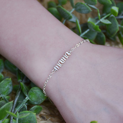 Laser Cut Mama Link - Custom Sterling Silver Connector