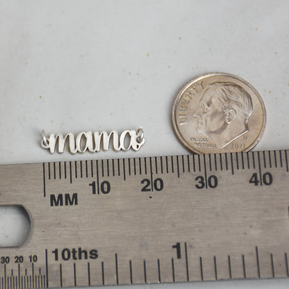 Laser Cut Mama Link - Custom Sterling Silver Connector
