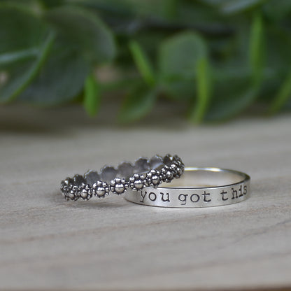 Personalized Sterling Silver Ring - Custom Engraved or Stamped