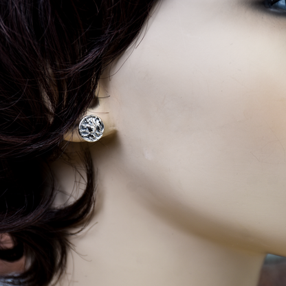 Thistle Flower Stud Earrings - Sterling Silver
